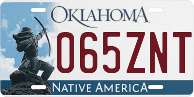OK license plate 065ZNT