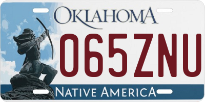 OK license plate 065ZNU