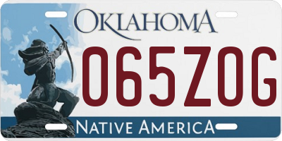 OK license plate 065ZOG