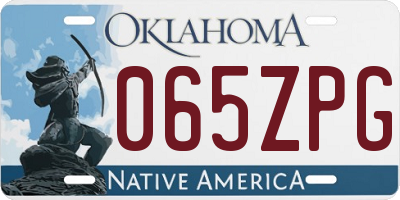 OK license plate 065ZPG