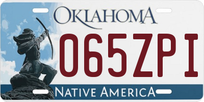 OK license plate 065ZPI