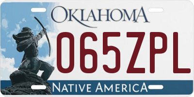 OK license plate 065ZPL