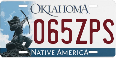 OK license plate 065ZPS