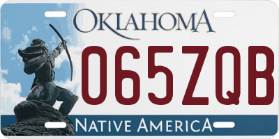 OK license plate 065ZQB