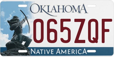 OK license plate 065ZQF