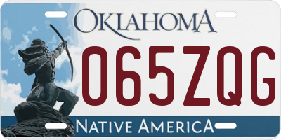 OK license plate 065ZQG