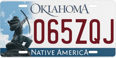 OK license plate 065ZQJ