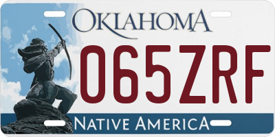 OK license plate 065ZRF
