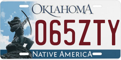 OK license plate 065ZTY