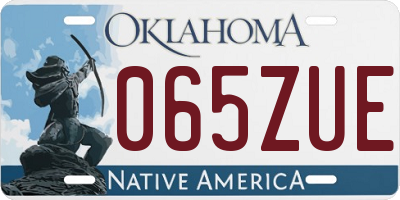 OK license plate 065ZUE