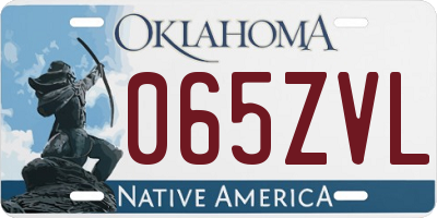 OK license plate 065ZVL