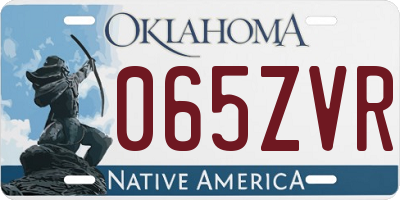 OK license plate 065ZVR