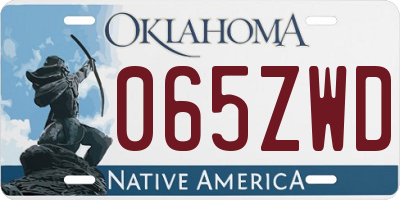 OK license plate 065ZWD