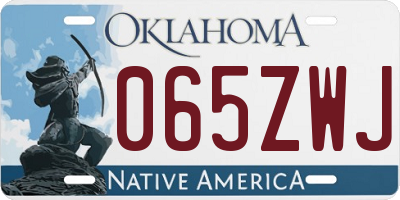 OK license plate 065ZWJ