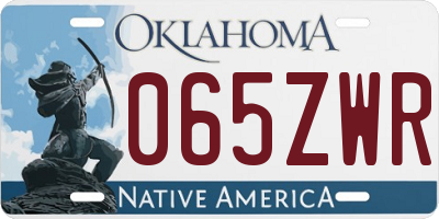 OK license plate 065ZWR