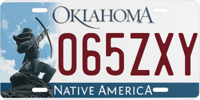 OK license plate 065ZXY