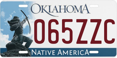 OK license plate 065ZZC