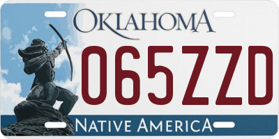 OK license plate 065ZZD
