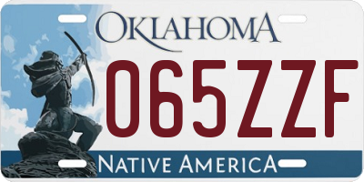 OK license plate 065ZZF