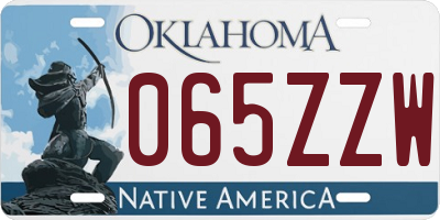 OK license plate 065ZZW