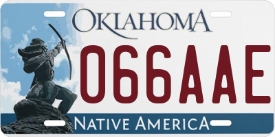 OK license plate 066AAE