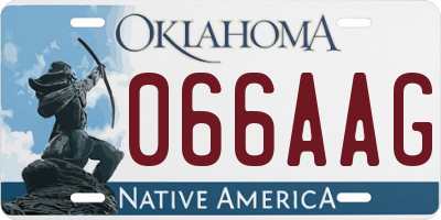 OK license plate 066AAG