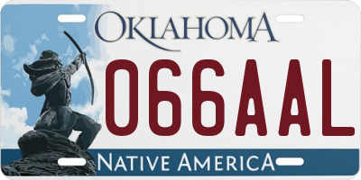 OK license plate 066AAL