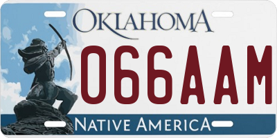 OK license plate 066AAM