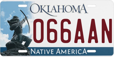 OK license plate 066AAN