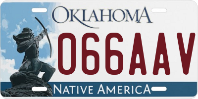 OK license plate 066AAV