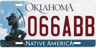 OK license plate 066ABB