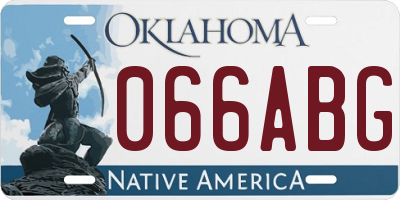 OK license plate 066ABG