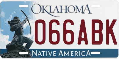 OK license plate 066ABK