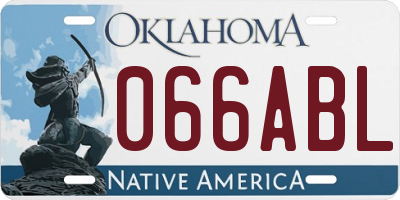 OK license plate 066ABL