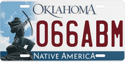 OK license plate 066ABM