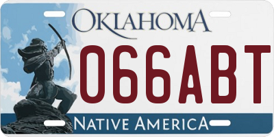 OK license plate 066ABT