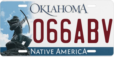 OK license plate 066ABV