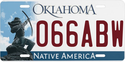 OK license plate 066ABW