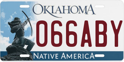 OK license plate 066ABY