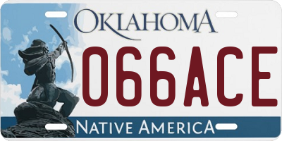 OK license plate 066ACE