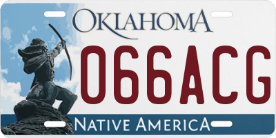 OK license plate 066ACG