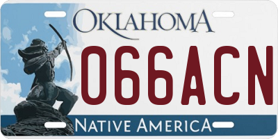 OK license plate 066ACN