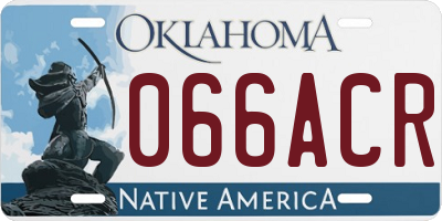 OK license plate 066ACR