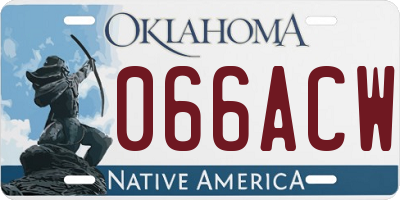 OK license plate 066ACW
