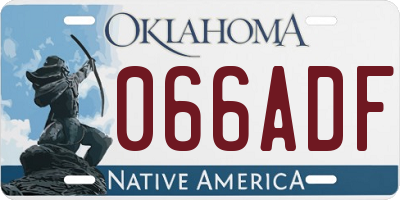 OK license plate 066ADF