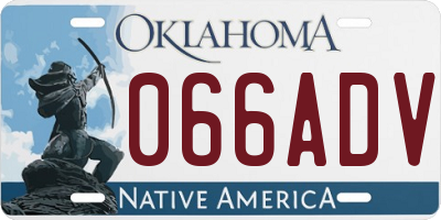 OK license plate 066ADV