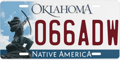OK license plate 066ADW
