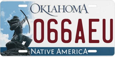 OK license plate 066AEU