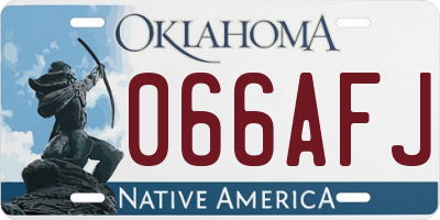 OK license plate 066AFJ