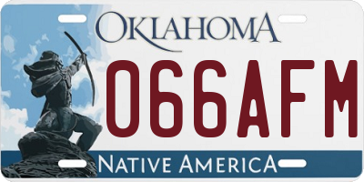 OK license plate 066AFM